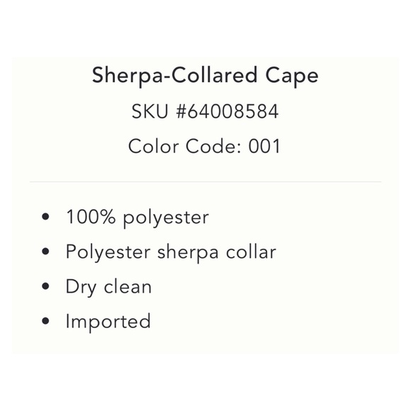 NWT Anthropologie Sherpa-Collared Cape in Black One Size - Picture 6 of 6